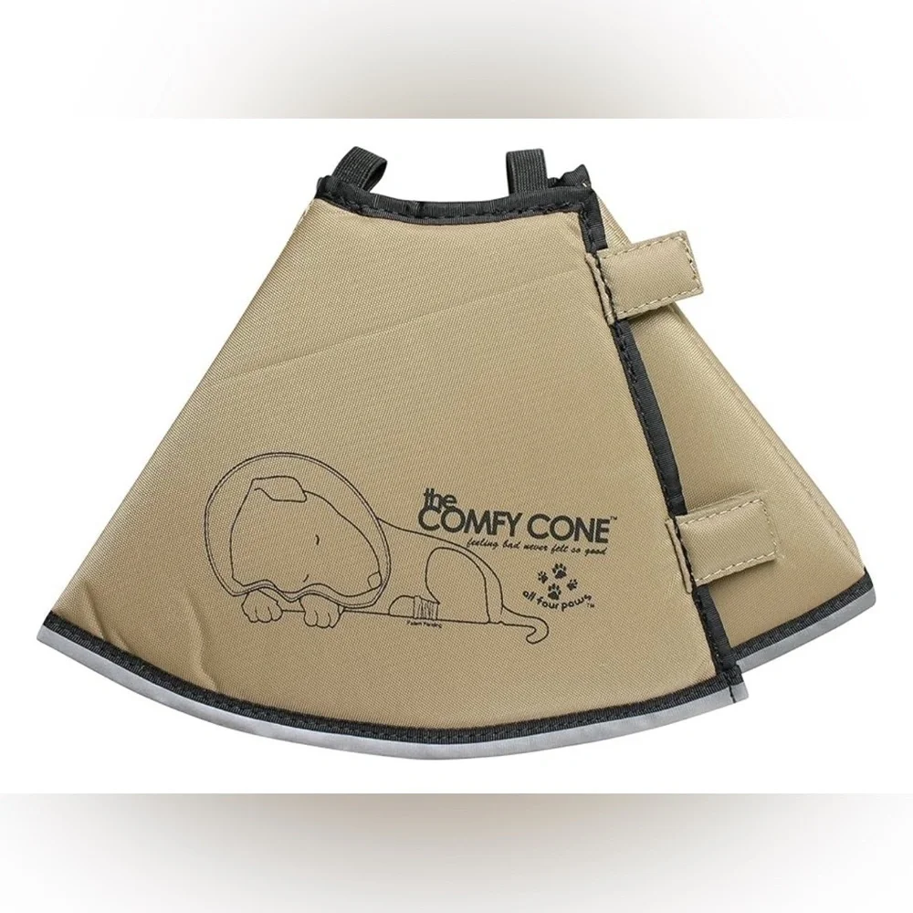 The Comfy Cone Pet Cone for Dogs Cats Small-Long Tan Soft Dog Cone Collar NWT